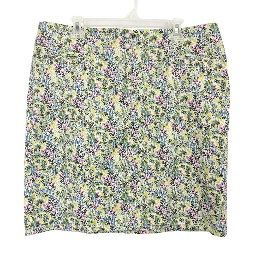 J. Jill Floral Pencil Skirt in Yellow, Pink, Blue, Green